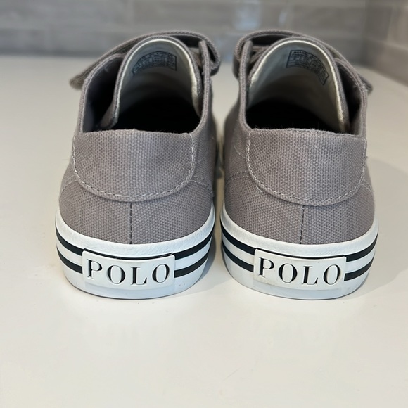 NWOB! Polo Ralph Lauren Grey Canvas sneakers Youth - Picture 3 of 9